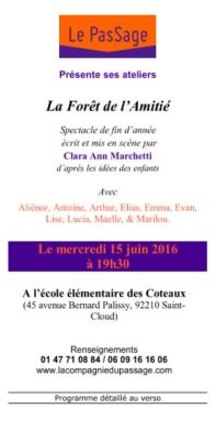 La foret de l'amitié RECTO