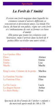 La foret de l'amitie VERSO