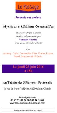 Mystere à Chateau Grenouilles RECTO