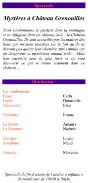 Mysteres à chateau grenouille VERSO